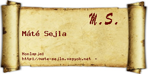 Máté Sejla névjegykártya